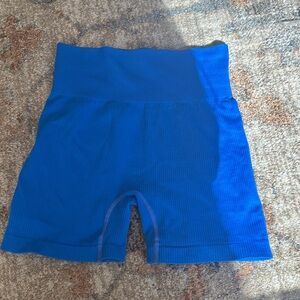 Blue High-Waisted Athletic Shorts